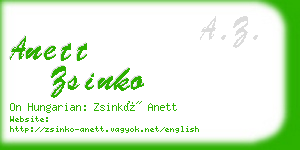 anett zsinko business card